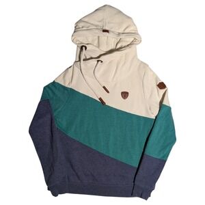 Wanakome Hoodie Womens Size L Pullover Sweatshirt Rope Patches Canada Colorblock